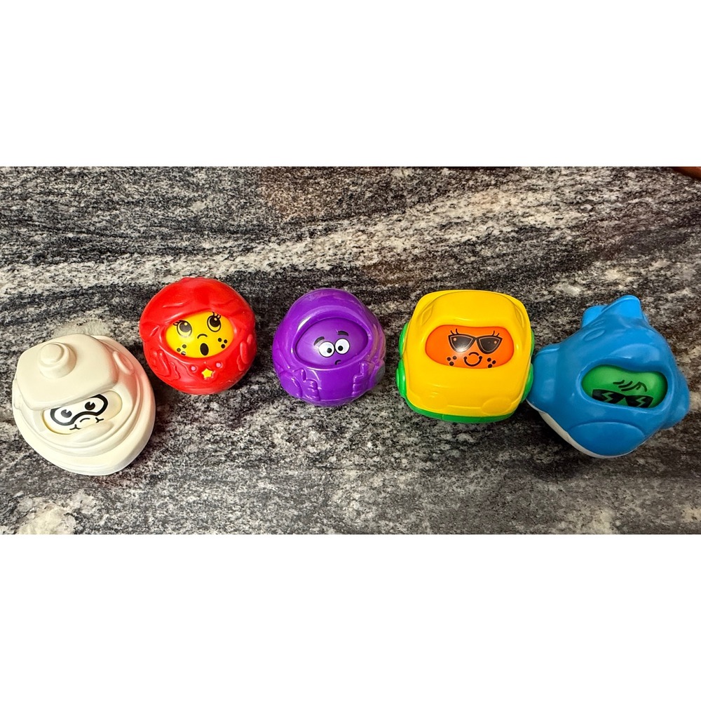 Fisher Price Roll-a-Rounds Vintage 1997 Set of 5 Rolling Ball Toys Multi Color